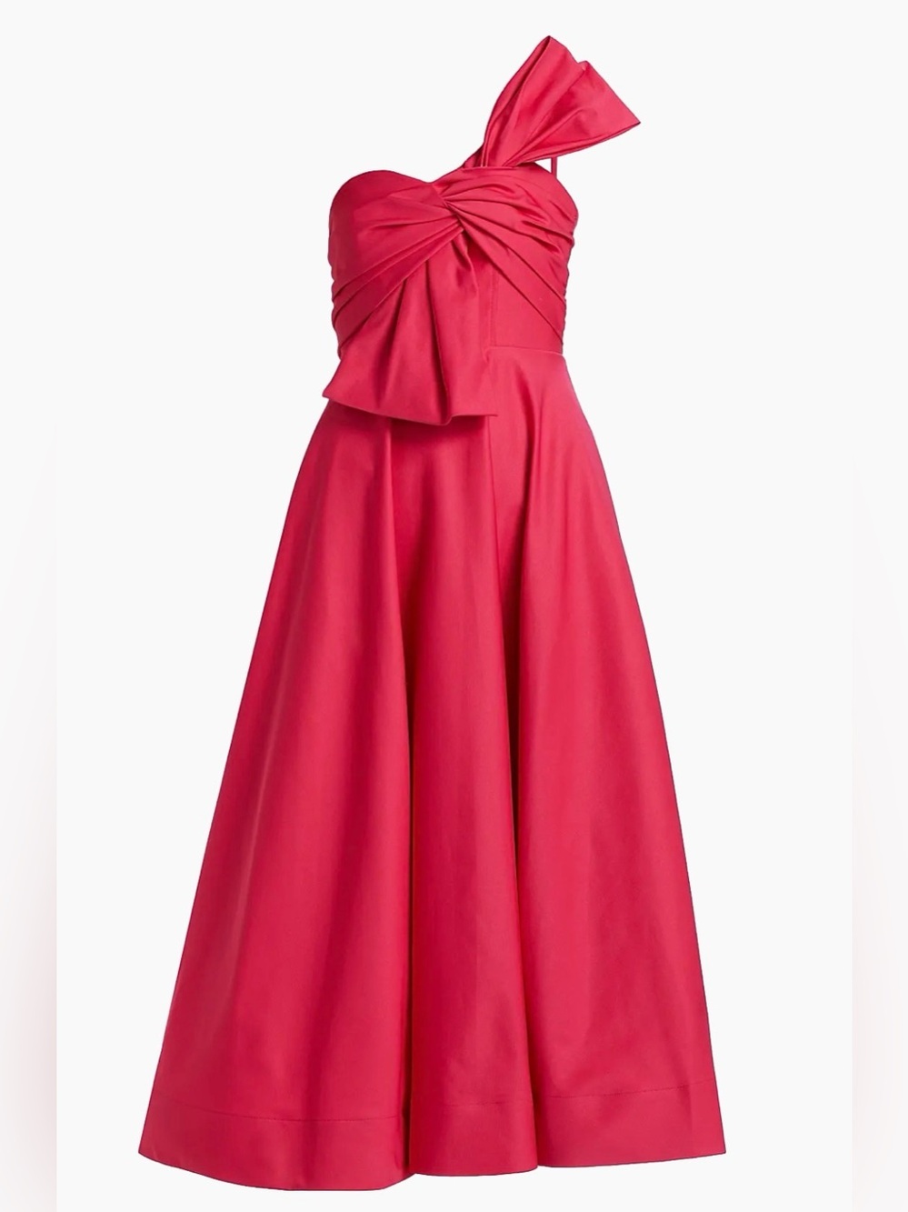 As it May - Sylvie Dress 
One-Shoulder Fuchsia Midi Evening Gown